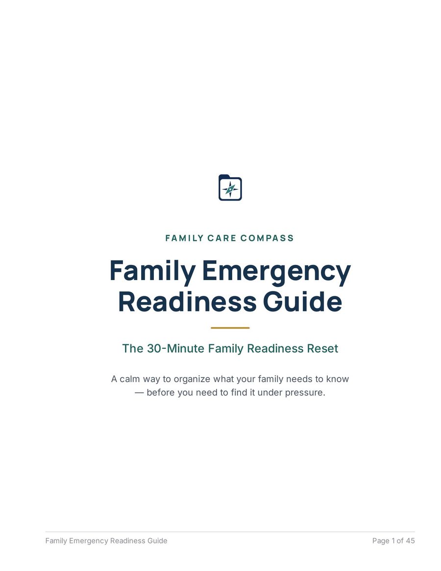 Family Emergency Readiness Guide cover
